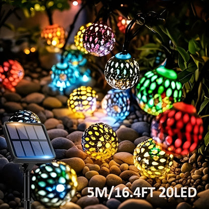 Solar Marokkaanse LED Lichtslinger | Kleurrijke Bolletjes voor Tuin en Balkon