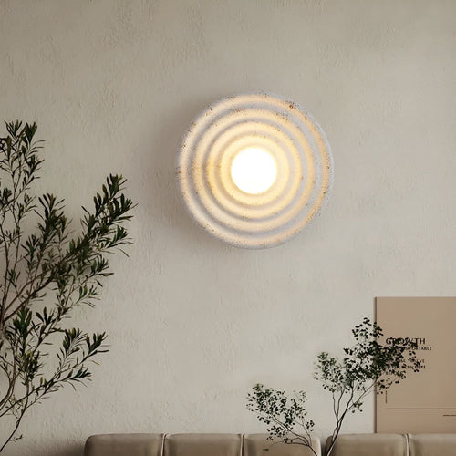 Wabi-Sabi Elegance Japanse Ronde Wandlamp | Designer Wandverlichting