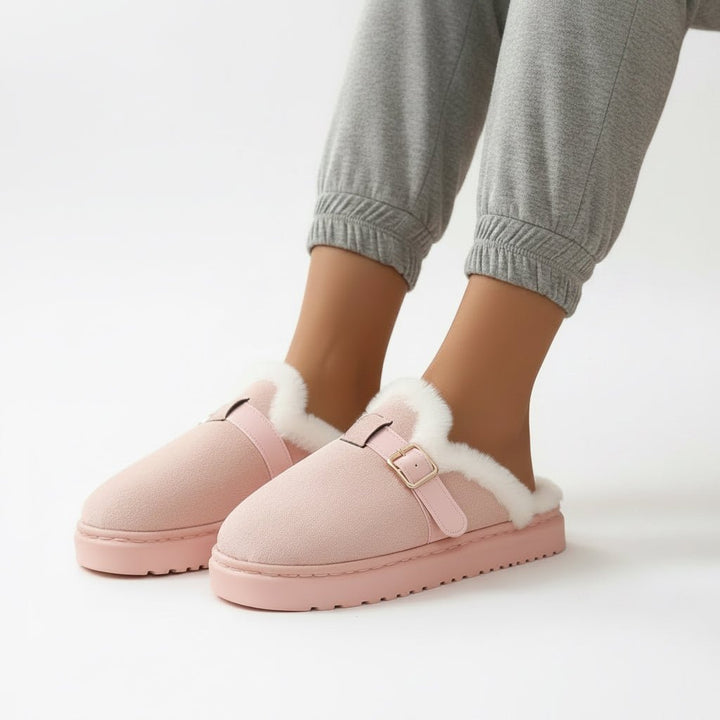 Orthopaedic Plush Tie Slippers for Women - Adjustable Cosy Custom Fit