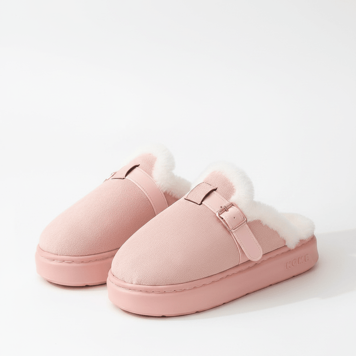 Orthopaedic Plush Tie Slippers for Women - Adjustable Cosy Custom Fit