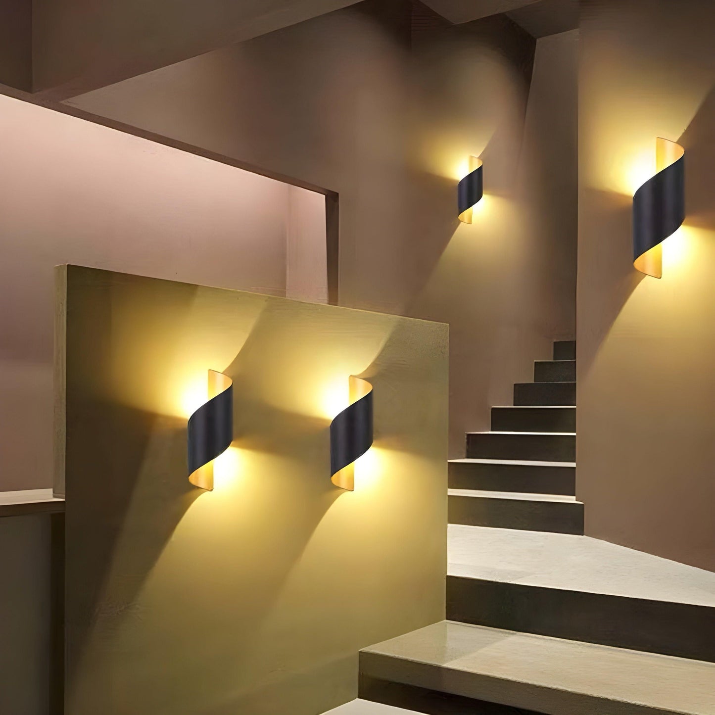 SpiralGlow Nordic Metaal Spiraal Wandlamp | Waterdichte LED Wandverlichting