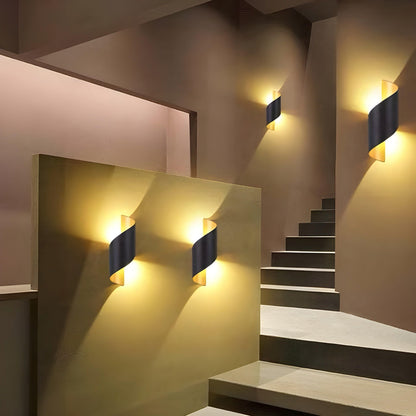 SpiralGlow Nordic Metaal Spiraal Wandlamp | Waterdichte LED Wandverlichting