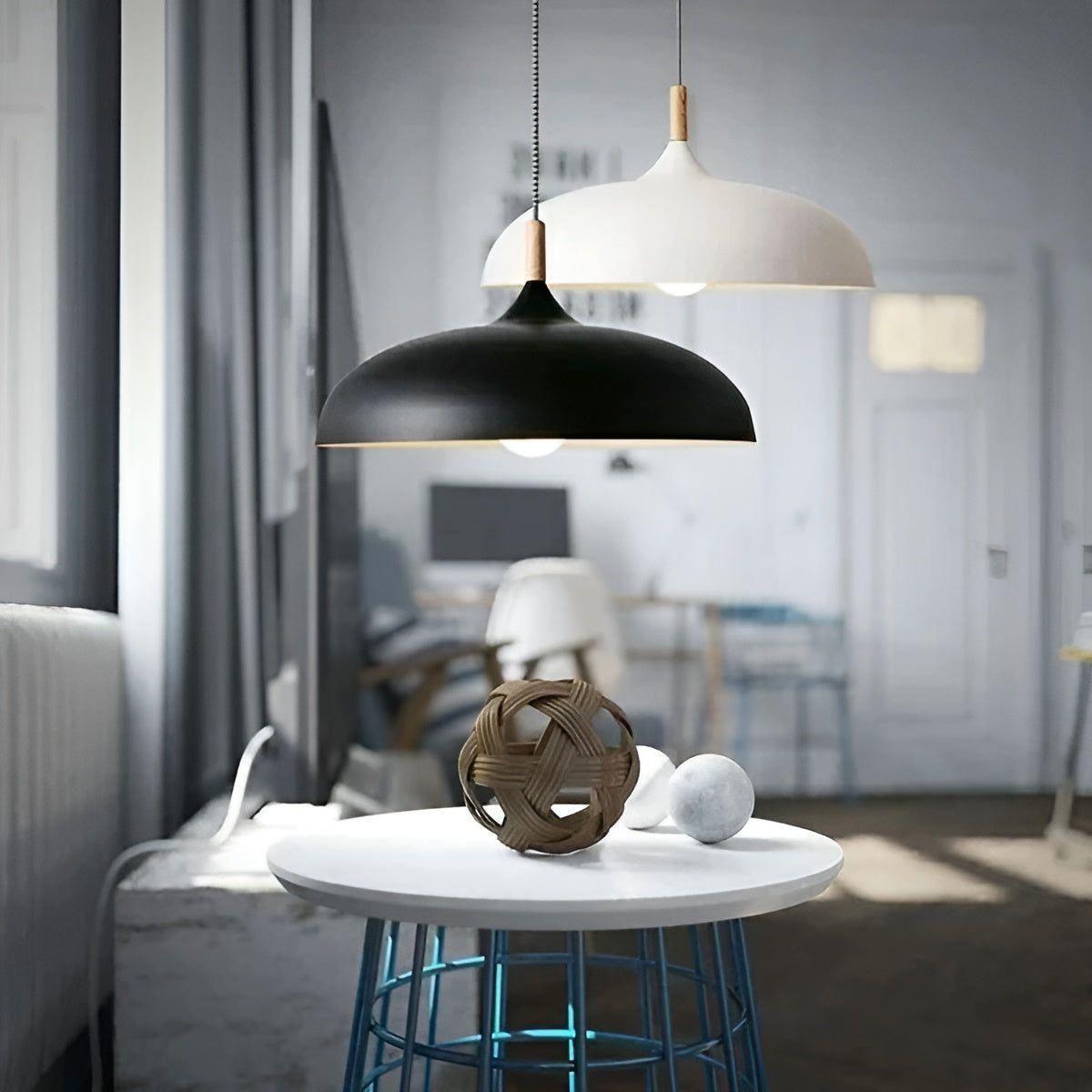 Eikenhout Hanglamp Scandinavisch | Minimalistische Plafondverlichting in Nordic Stijl
