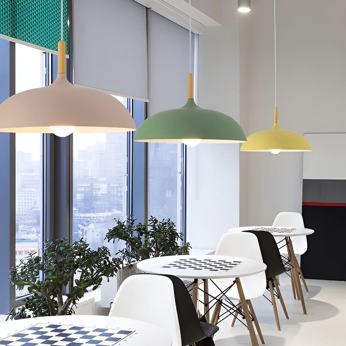 Eikenhout Hanglamp Scandinavisch | Minimalistische Plafondverlichting in Nordic Stijl