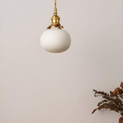 AmberZen Vintage Keramiek Glas Hanglamp | Warm Amber Sfeer Verlichting