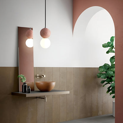 TimberOrb Nordic Bol Hanglamp | Hout en Glas voor een Warme Woonkamer Sfeer