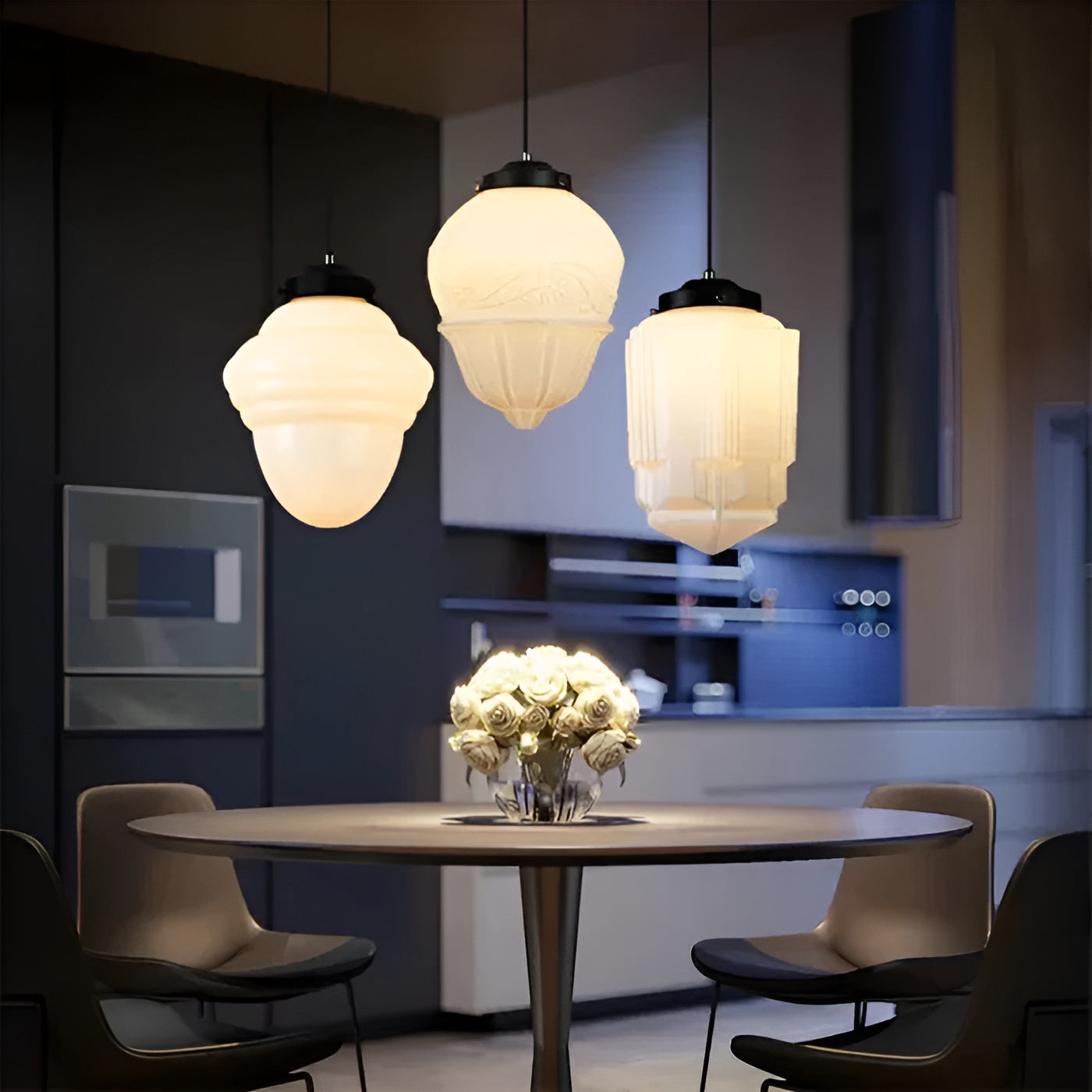 Melkglas Hanglamp Vintage | Geometrisch Design met Zacht Diffuus Licht