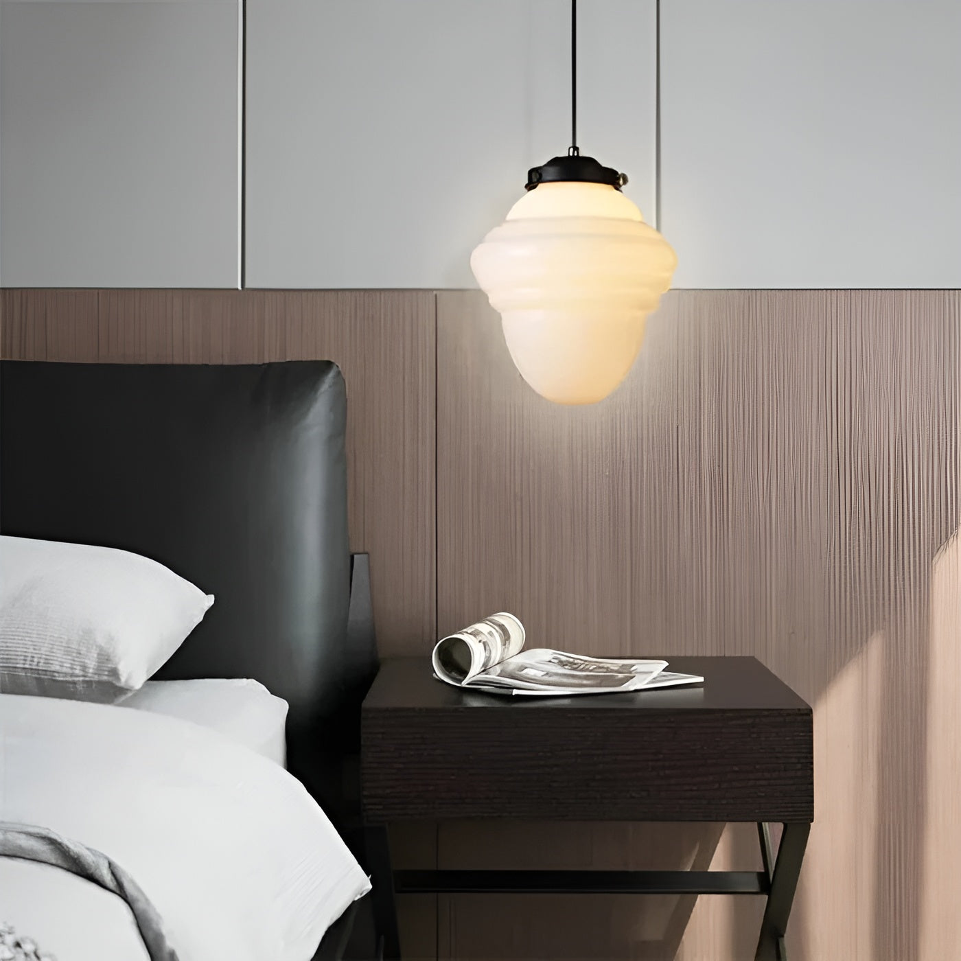 Melkglas Hanglamp Vintage | Geometrisch Design met Zacht Diffuus Licht
