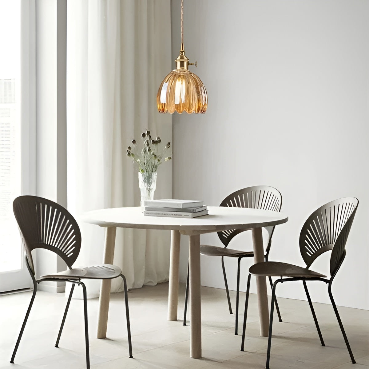 Hanglamp met Bloemen Glas | Japans Design voor Gezellige Ruimtes