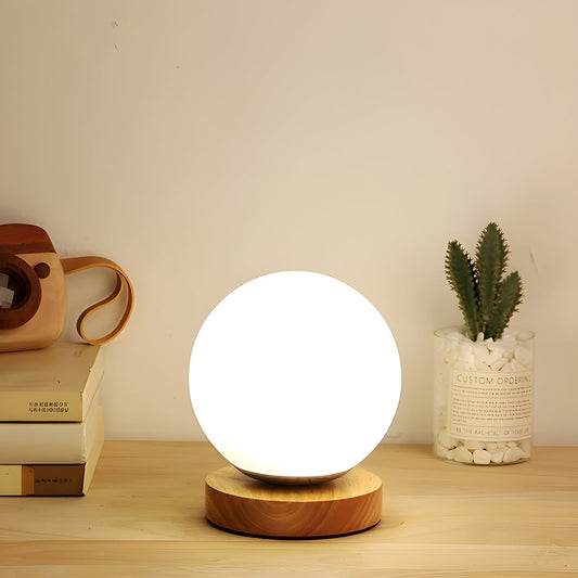 CharmingGlow Hout-Glas Tafellamp | Casual Charmante Sfeerverlichting