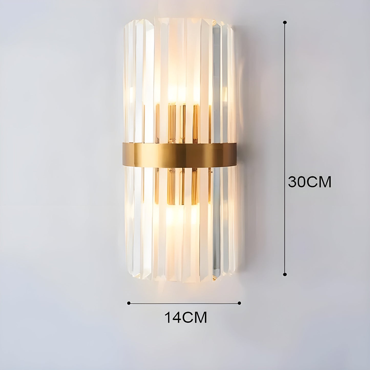 Wandlamp met Kristal Effect | Elegant Design met Gouden Accent