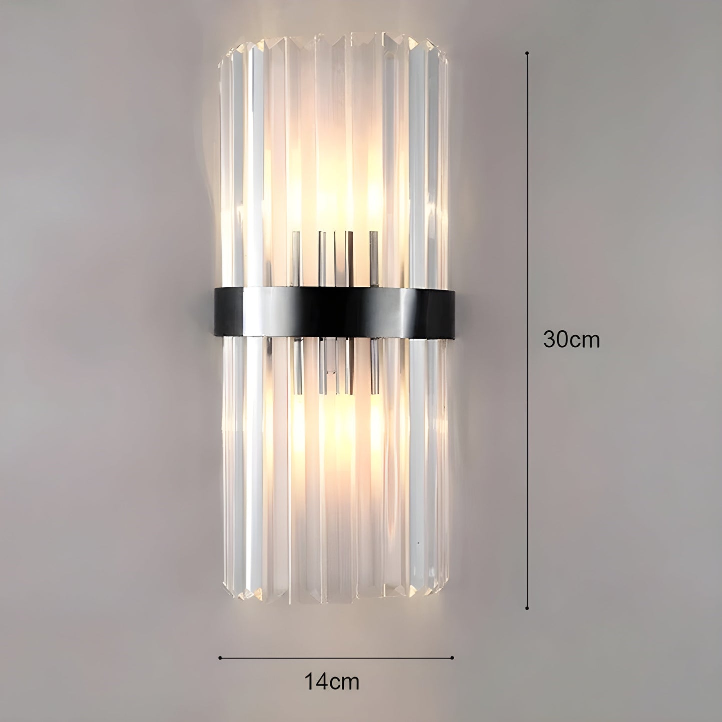 Wandlamp met Kristal Effect | Elegant Design met Gouden Accent
