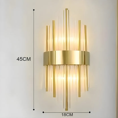 Wandlamp met Kristal Effect | Elegant Design met Gouden Accent