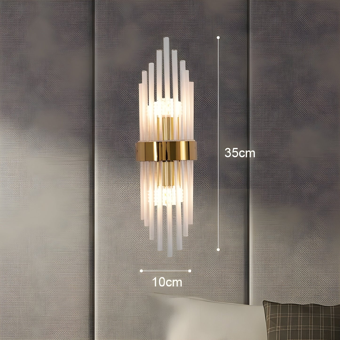 Wandlamp met Kristal Effect | Elegant Design met Gouden Accent
