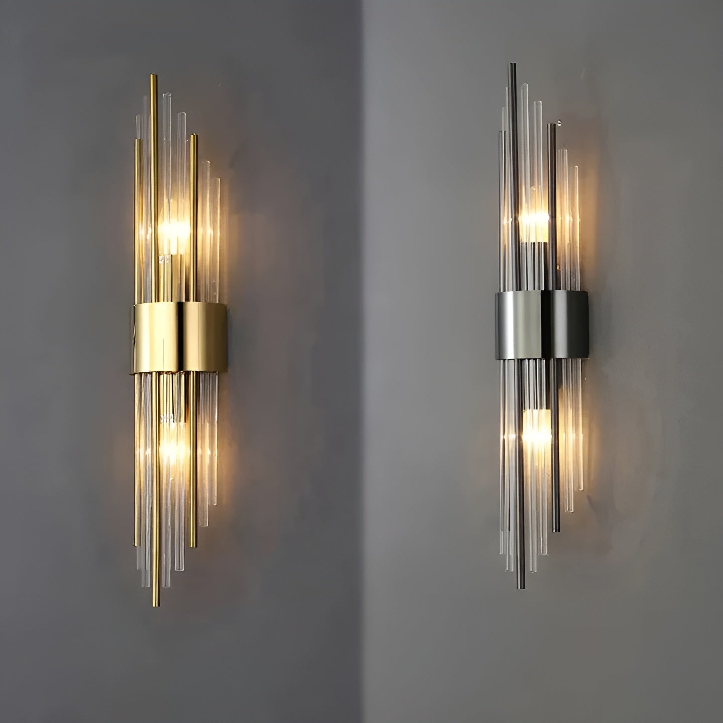 Wandlamp met Kristal Effect | Elegant Design met Gouden Accent