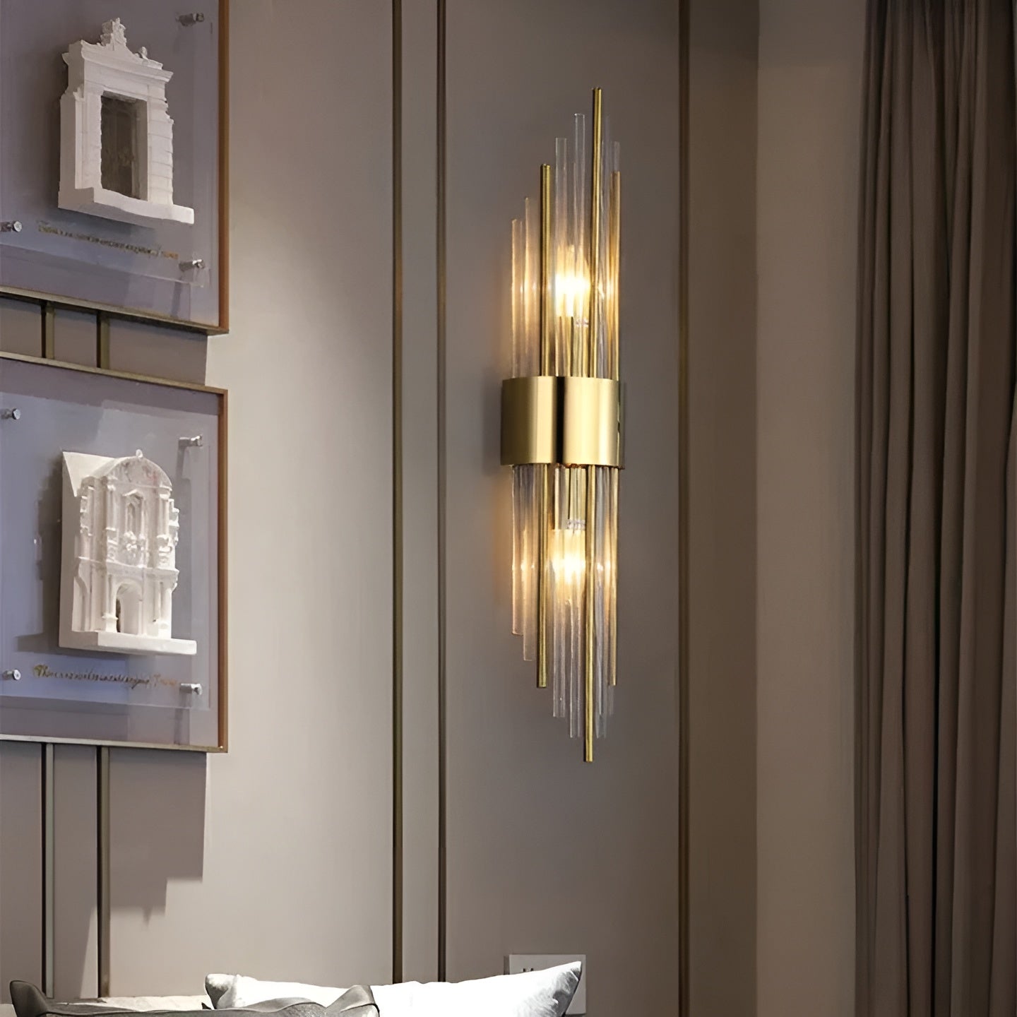 Wandlamp met Kristal Effect | Elegant Design met Gouden Accent