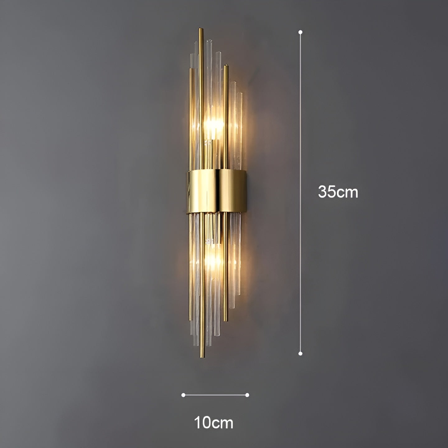 Wandlamp met Kristal Effect | Elegant Design met Gouden Accent