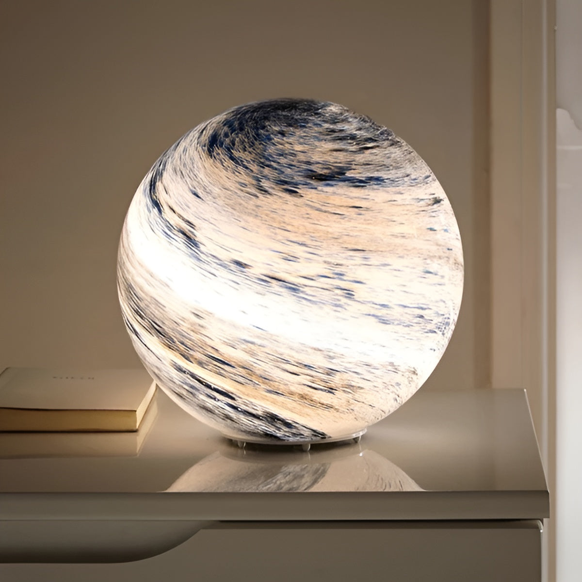 LunaCrystal Glas Maanlamp | Magisch Kosmisch Licht voor Sfeervolle Woonkamer