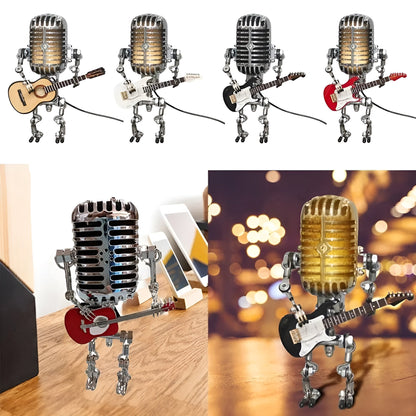 Robot Gitaar LED Tafellamp | Vintage Decoratie voor Bureau en Slaapkamer