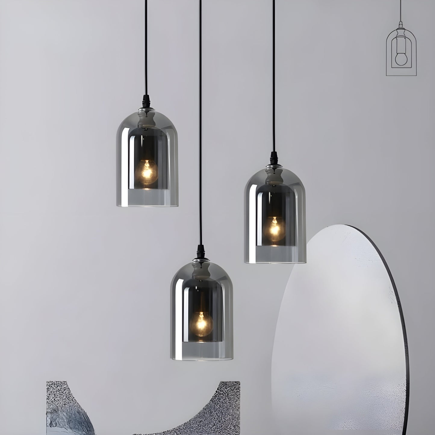 SkyGleam Dubbelglas Hanglamp | Modern Design met Gelaagd Glas Licht