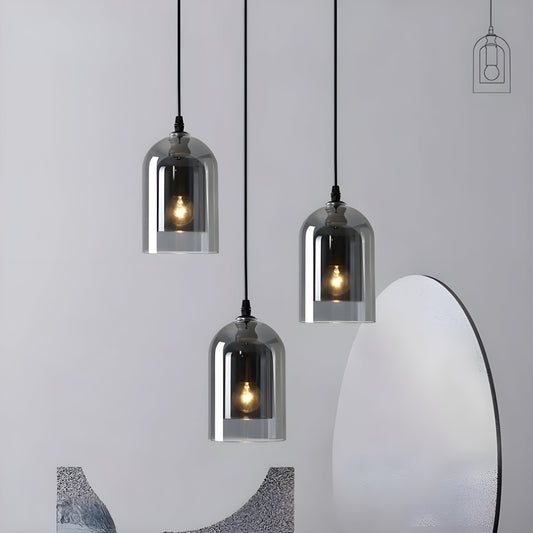 SkyGleam Dubbelglas Hanglamp | Modern Design met Gelaagd Glas Licht