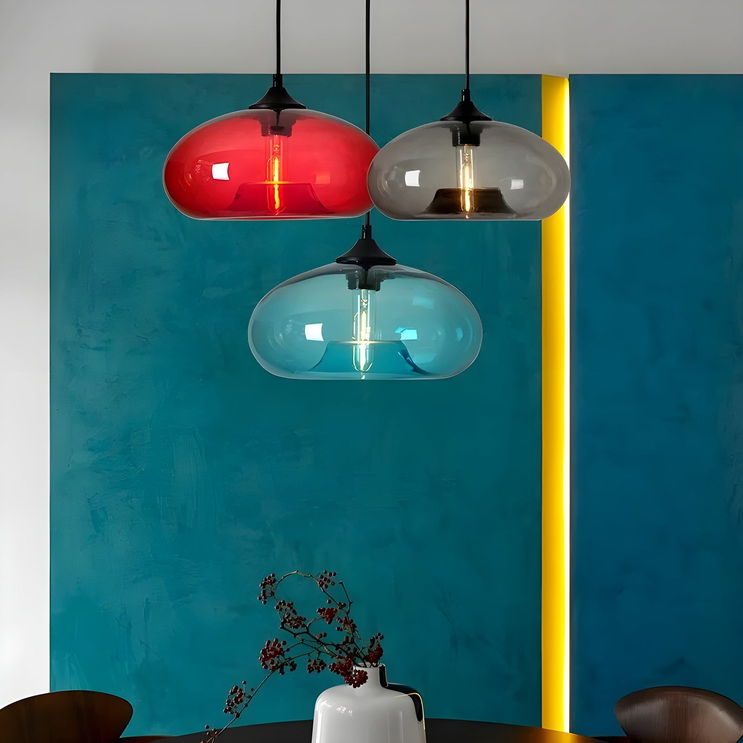 Kleurrijke Glas Hanglamp Nordic | Sfeervolle Verlichting voor Woonkamer