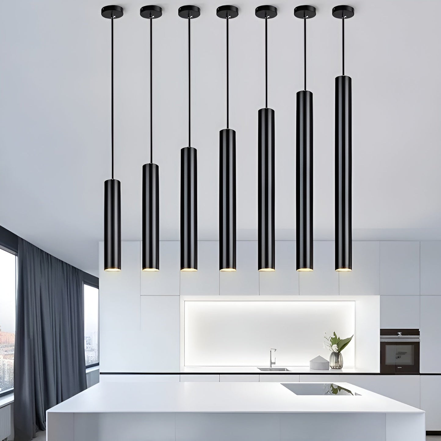 Dimbare LED Hanglamp Slank Buisvorm | Perfect voor Keuken, Eetkamer en Bar