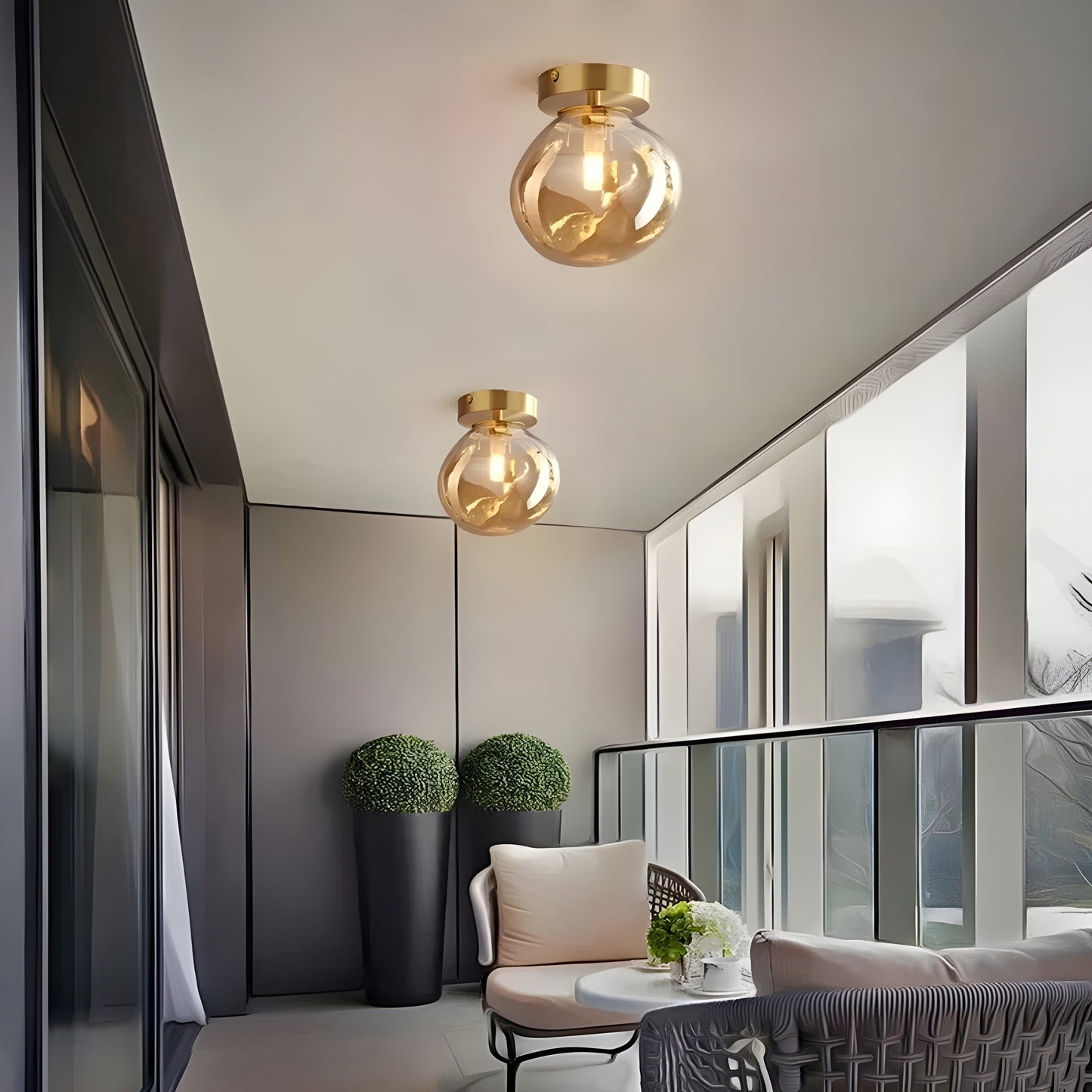 LustroCeil Minimalistisch Glas Plafondlamp | Heldere Sfeerverlichting