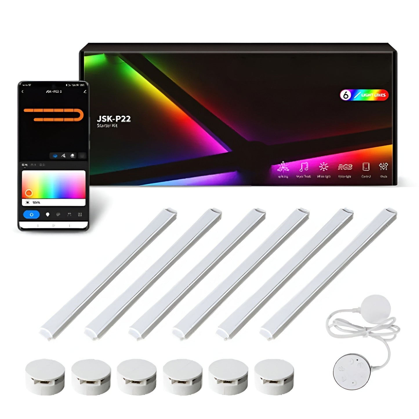 Slimme RGB Wandlamp | Kleurwisseling en Muziekbediening voor TV, Slaapkamer en Gaming