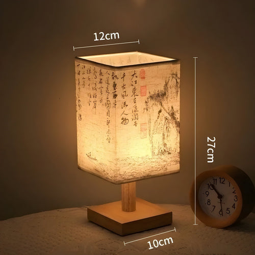 SerenityGlow Moderne Stof LED Tafellamp | Chinese Stijl voor Rustige Sfeer