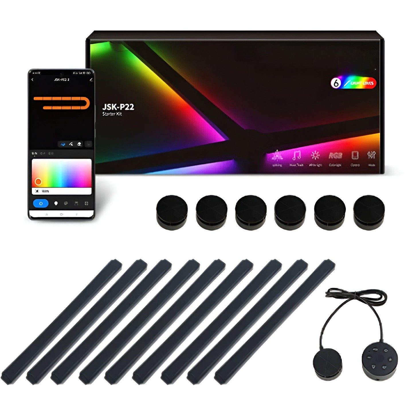 Slimme RGB Wandlamp | Kleurwisseling en Muziekbediening voor TV, Slaapkamer en Gaming