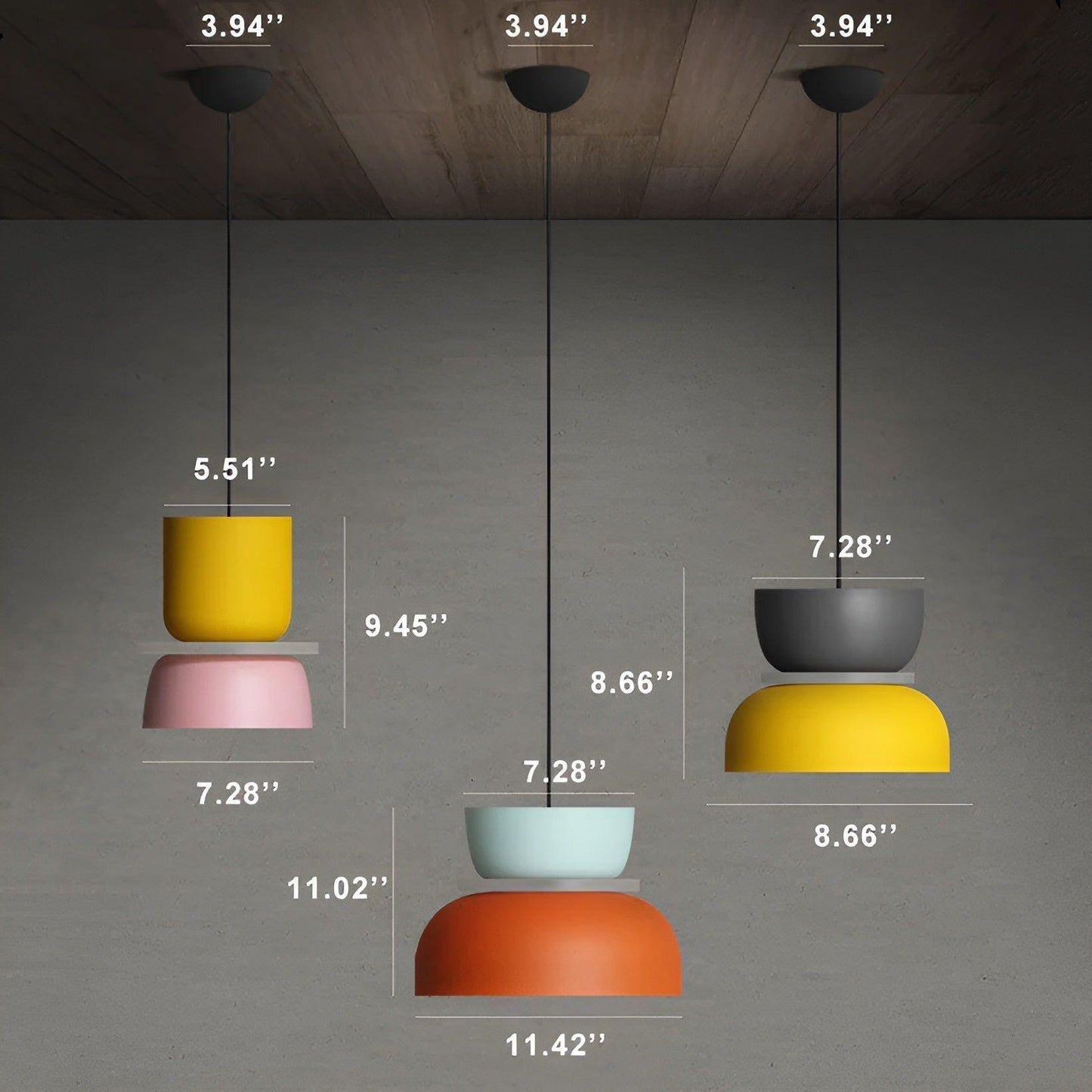 Macaron LED Hanglamp | Kleurrijke Decoratieve Plafondlamp voor Woonkamer