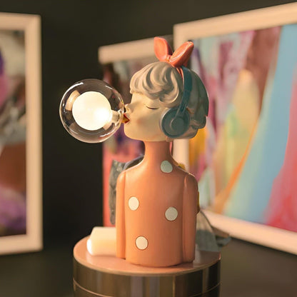 Bubble Girl Nachtlamp | USB Ornament Tafellamp met Bellen Effect