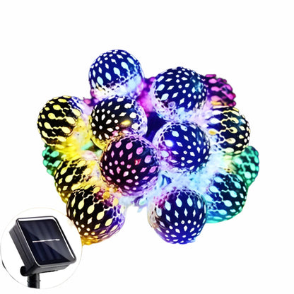Solar Marokkaanse LED Lichtslinger | Kleurrijke Bolletjes voor Tuin en Balkon