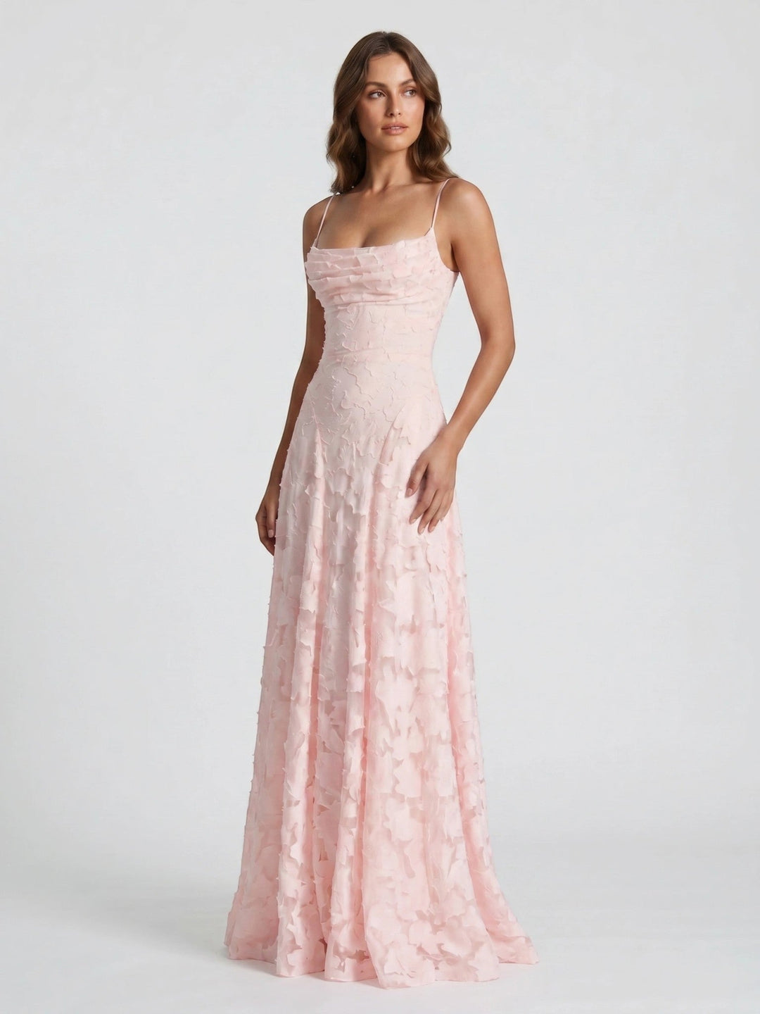 Sophia — Floral Textured A-Line Wedding Dress With Elegant Strapless Bridal Design
