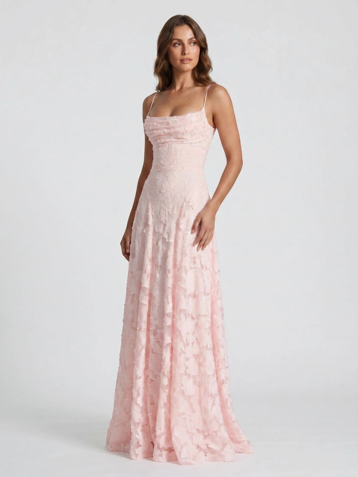 Sophia — Floral Textured A-Line Wedding Dress With Elegant Strapless Bridal Design
