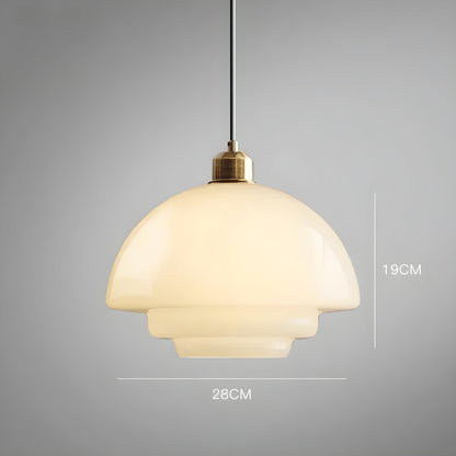 AuraBeam Minimalistisch Ivoorkleurig Glas Hanglamp | Elegante Sfeerverlichting