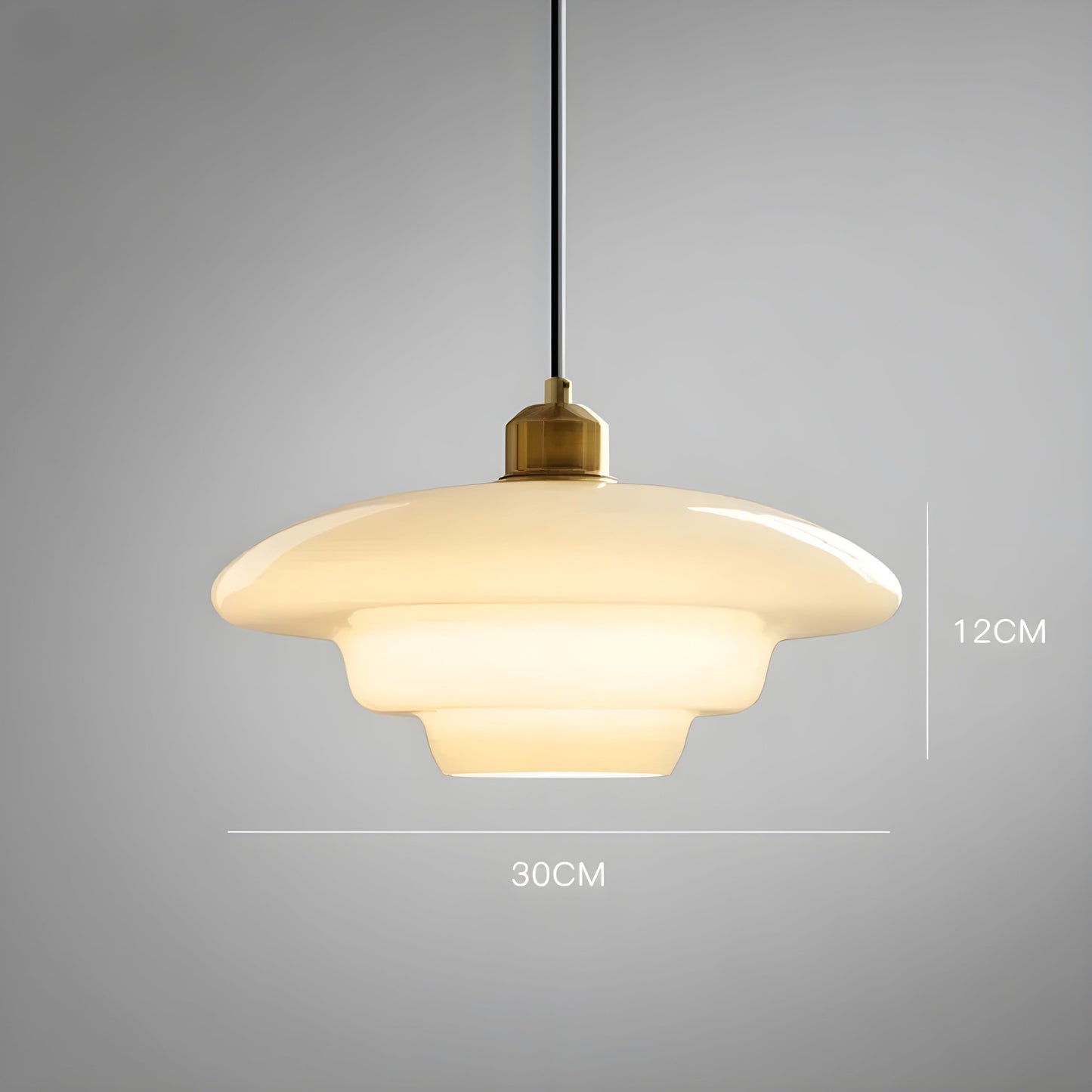AuraBeam Minimalistisch Ivoorkleurig Glas Hanglamp | Elegante Sfeerverlichting