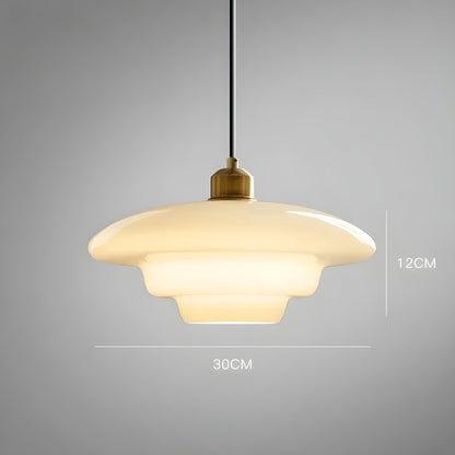 AuraBeam Minimalistisch Ivoorkleurig Glas Hanglamp | Elegante Sfeerverlichting