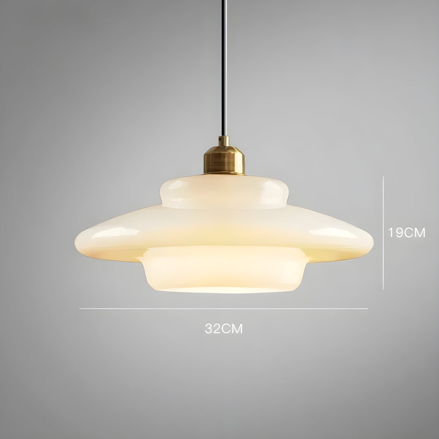 AuraBeam Minimalistisch Ivoorkleurig Glas Hanglamp | Elegante Sfeerverlichting