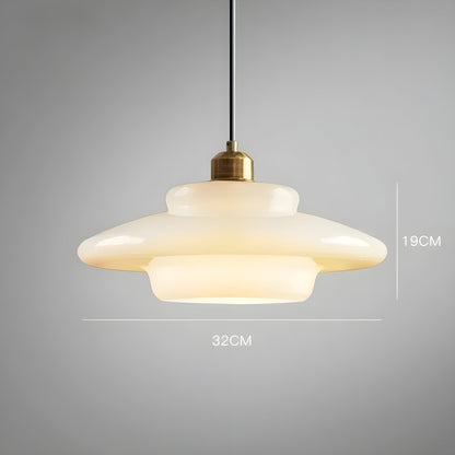 AuraBeam Minimalistisch Ivoorkleurig Glas Hanglamp | Elegante Sfeerverlichting