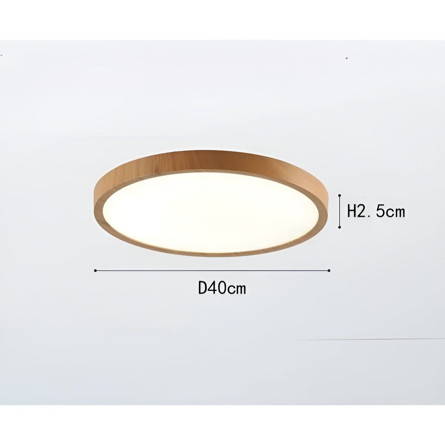 GrainGlow Ultra Dunne Hout Plafondlamp | Modern Minimalistische Verlichting