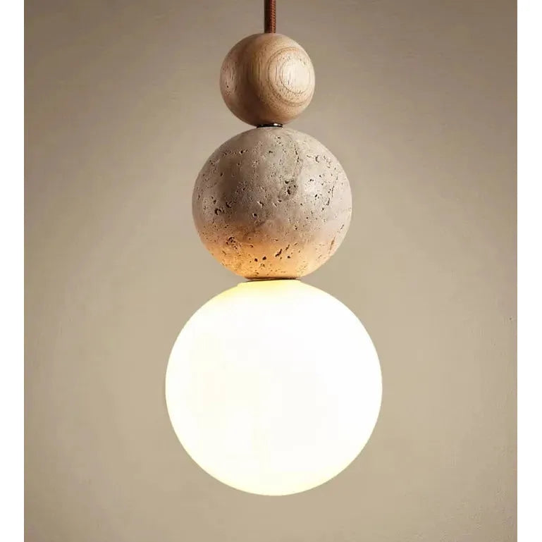Travertin Hanglamp | Natuursteen Verlichting voor Luxe Woonkamer