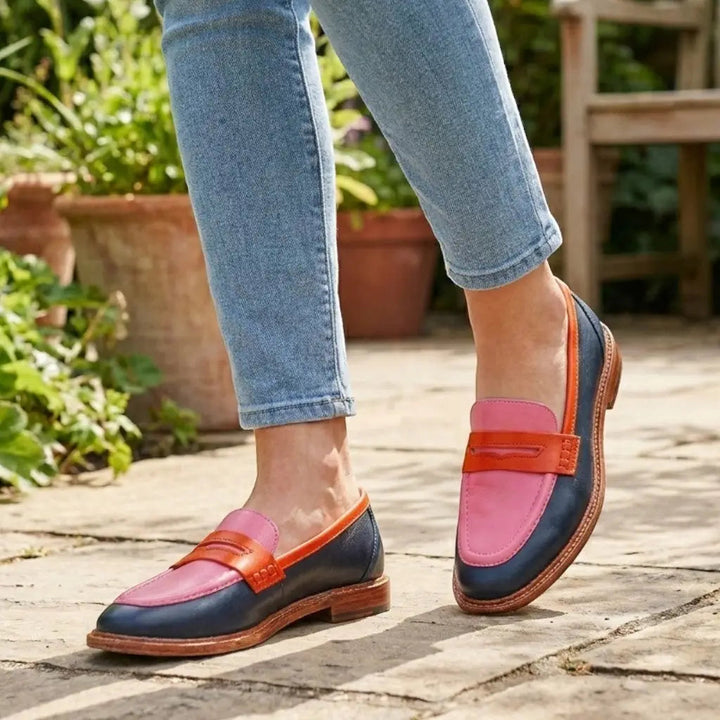 Polishedpinkelegance — Elegant Leather Loafers With Polished Comfortable Slip-On Design
