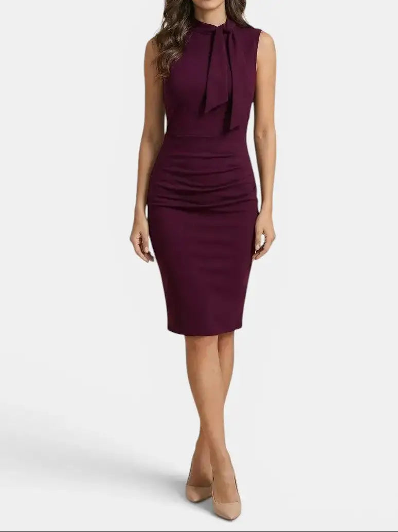 Adeline — Elegant Wrap Midi Dress For Stylish Sleeveless All-Season Wear