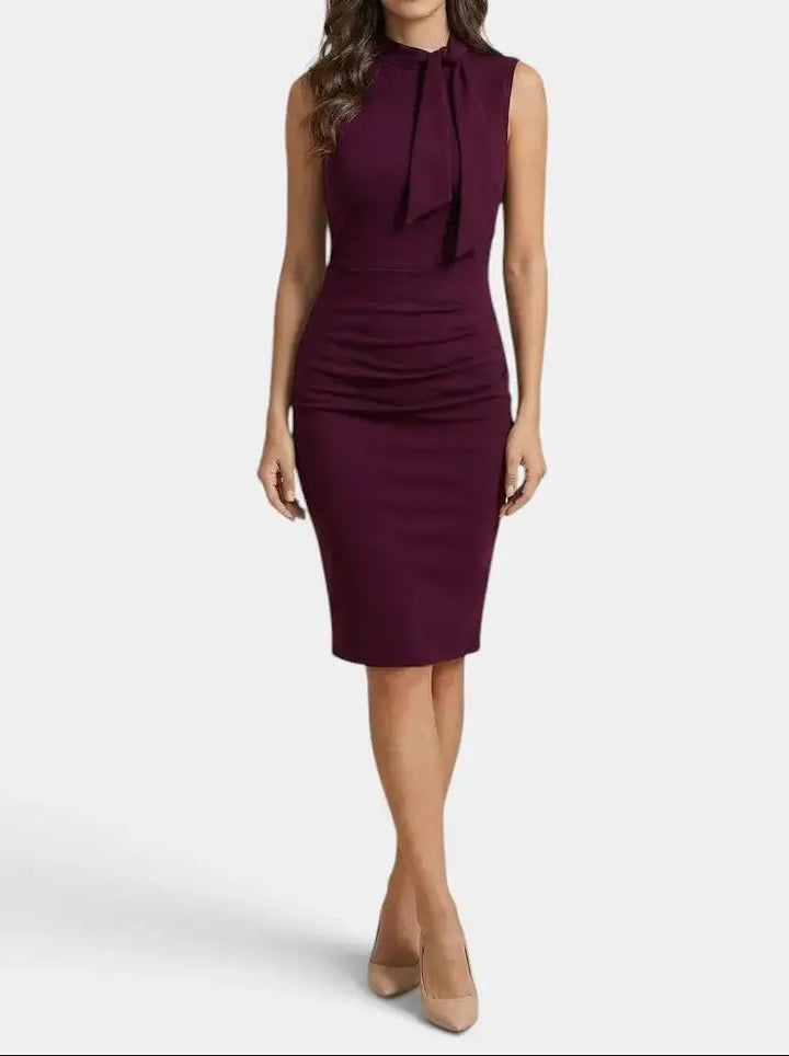 Adeline — Elegant Wrap Midi Dress For Stylish Sleeveless All-Season Wear