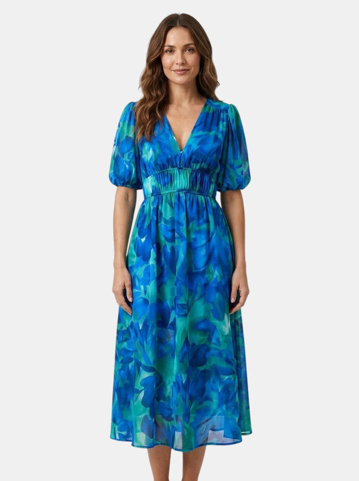 Rosamund — Floral Midi Dress With Lightweight Romantic Summer Style