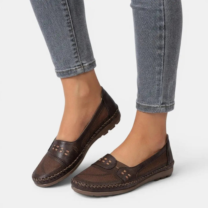 Perforatedsummer — Perforated Synthetic Loafers With Comfortable Slip-On Casual Summer Design