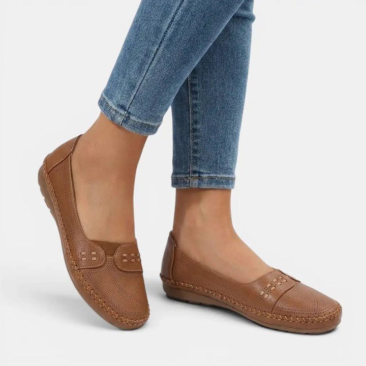 Perforatedsummer — Perforated Synthetic Loafers With Comfortable Slip-On Casual Summer Design