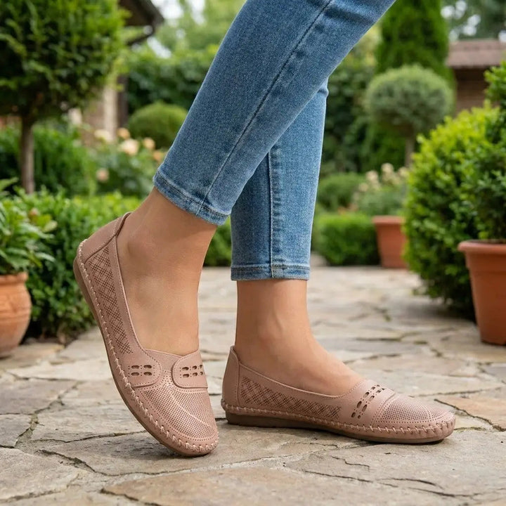 Perforatedsummer — Perforated Synthetic Loafers With Comfortable Slip-On Casual Summer Design